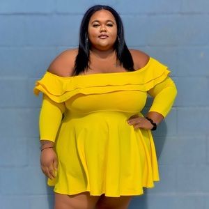 Yellow Off-Shoulder Dress